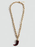 Mango gold tone stone pendant necklace, imported from the UK