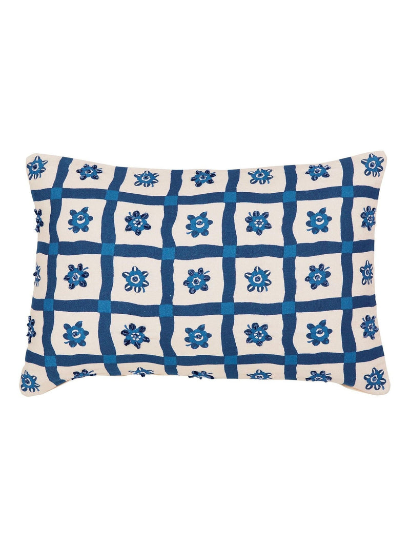 Land & Shore Sora cushion with embroidered French knots cotton 60x40 cm, imported from the UK