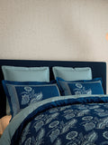 V&A Indigo Eastern Bloom pillowcase pair, imported from the UK