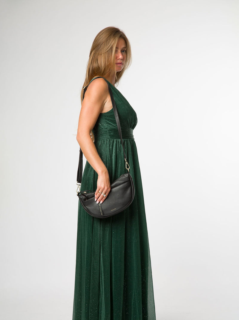 Pure Luxuries London black Melisande leather cross-body bag, UK version