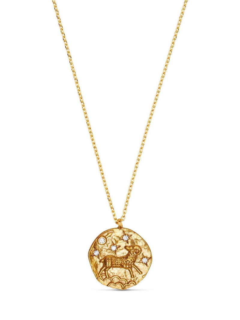 Orelia London gold Aries zodiac necklace with cubic zirconia - British product