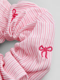 JoJo Maman Bébé bright pink bow embroidered scrunchie (British brand)