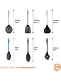 Masterchef 6 piece nordic blue soft touch utensil set, imported from the UK