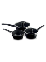 Next Masterchef 3 Piece Black Saucepan Set- Buy online at McGrocer