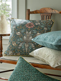 William Morris cushion in mineral blue, imported from the UK