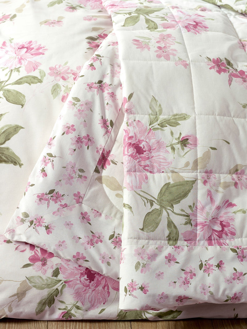 Catherine Lansfield Cream Avebury Floral quilted bedspread 220x230cm - British product