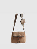 River Island brown faux suede messenger bag (British brand)