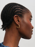 Jon Richard gold tone waterproof interlock hoop earrings (British brand)
