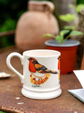 Emma Bridgewater earthenware robin mug 1/2 pint (British brand)