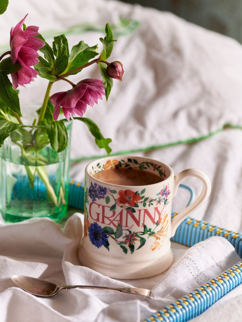 Emma Bridgewater Cream Garden Flowers Granny mug 1/2 pint, UK version