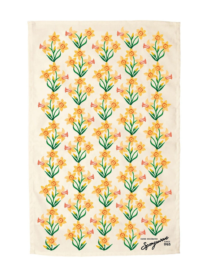 Emma Bridgewater tea towel yellow windblown daffodils 70x48cm - British product