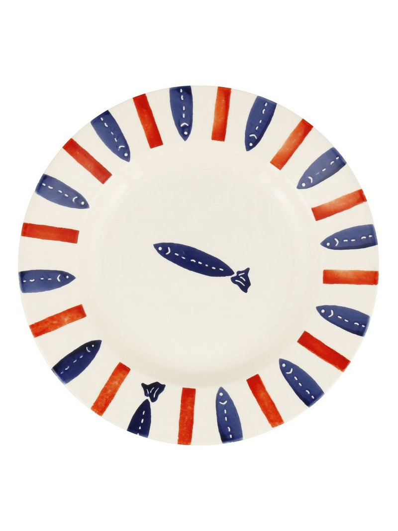 Emma Bridgewater Cream Seafood Stripe dinner plate 8.5 inch, imported from the UK