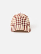 Next Oliver Bonas Brown Gingham Cap Hat with Strawberry Motif- Buy online at McGrocer