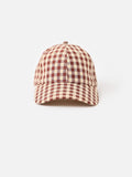 Oliver Bonas gingham cap with strawberry motif (British brand)