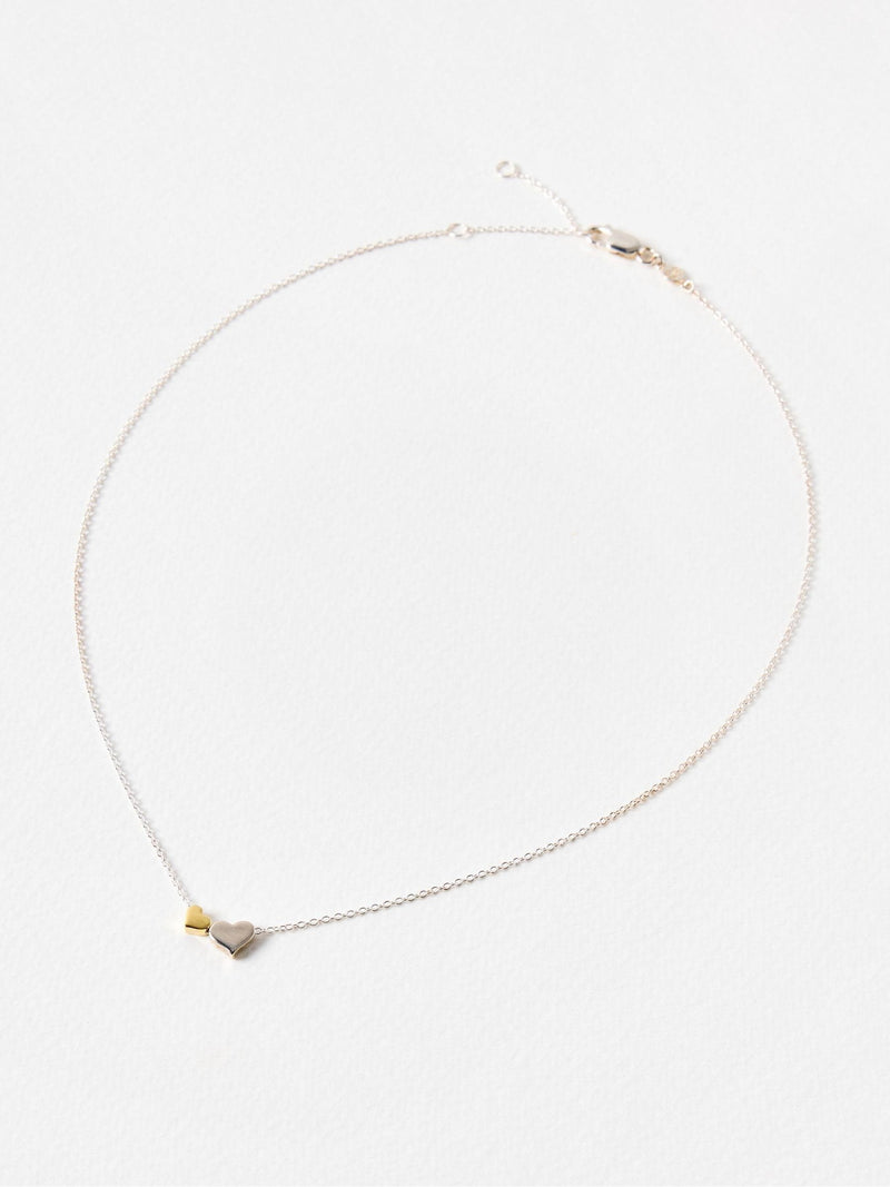 Oliver Bonas Callie heart pendant necklace silver gold - British product