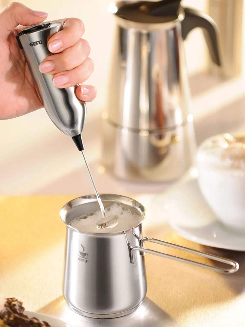GEFU Silver Claudio frothing jug, UK version