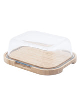 Next Pebbly Clear Bamboo and Glass Cheese Box- Buy online at McGrocer