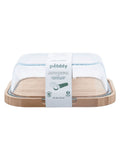 Pebbly Clear bamboo glass cheese box, imported from the UK