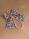 Cath Kidston ditsy floral bow bag charm gold tone pearl beads - British product