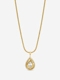 Jon Richard gold tone diamond cut peardrop pendant (British brand)