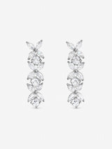 Next Jon Richard Rhodium Plated Cubic Zirconia Floral Earrings- Buy online at McGrocer