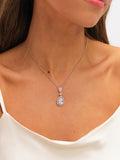 Jon Richard cubic zirconia pendant necklace rhodium plated (British brand)