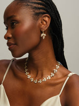 Next Jon Richard Gold Plated Cubic Zirconia Leaf Necklace- Buy online at McGrocer