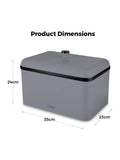 Tower Sera grey bread bin with removable lid, imported from the UK
