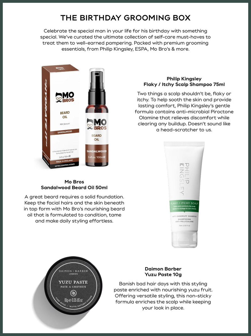 The Birthday Grooming Box curated grooming set from UK - British product