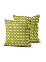 Next Extreme Lounging 2 Pack Olive Green Zigzag Outdoor B Cushion 50x50cm- Buy online at McGrocer
