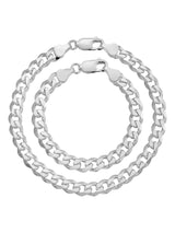 Next Beaverbrooks Silver Tone Father and Son Curb Bracelet Set- Buy online at McGrocer