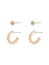 Next AllSaints Gold Tone Laio Spike Stud & Huggie Duo Earring Set- Buy online at McGrocer