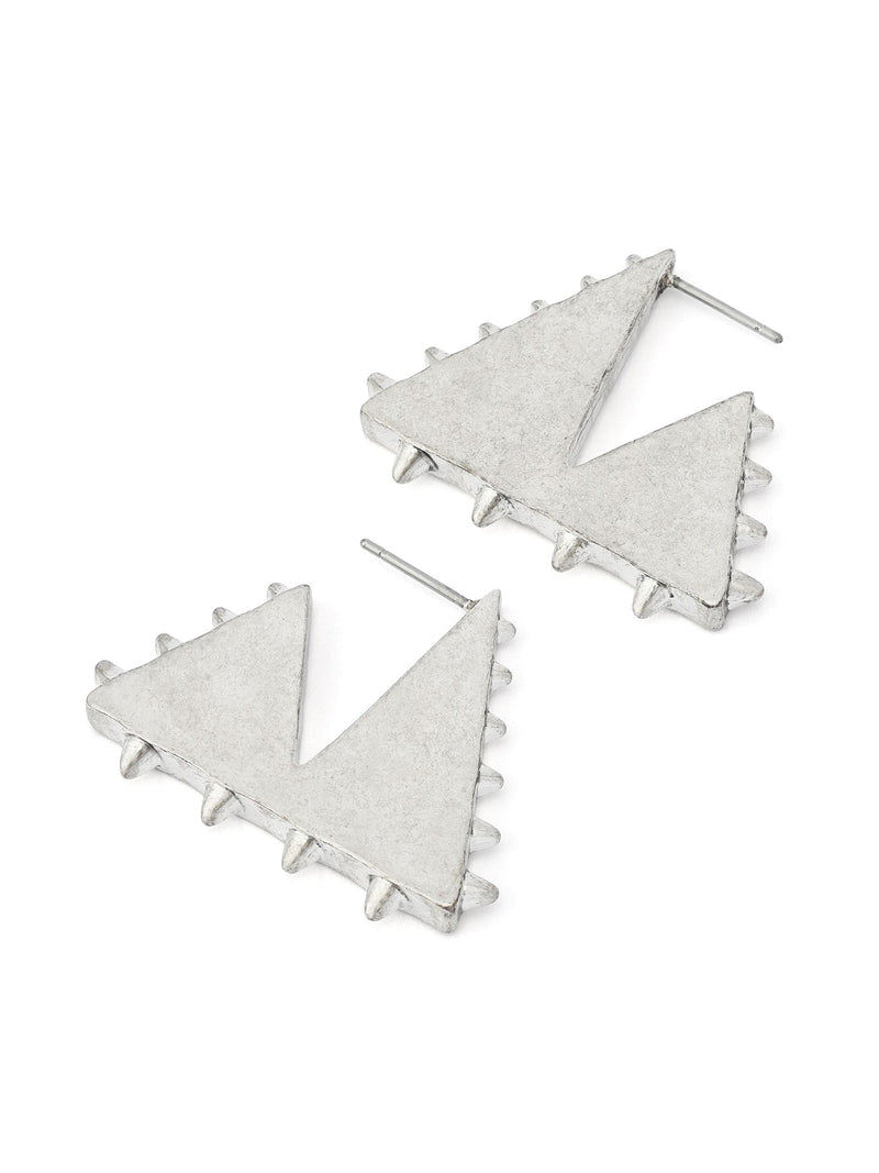 AllSaints silver tone spike hoop earrings, imported from the UK