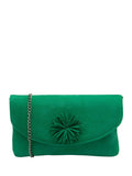 Lotus green clutch bag with chain strap, UK version