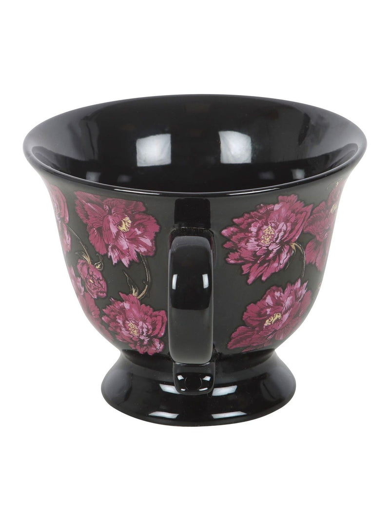 Something Different dark floral print teacup 320ml - British product
