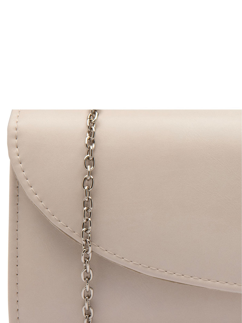 Lotus nude clutch bag with chain, UK version