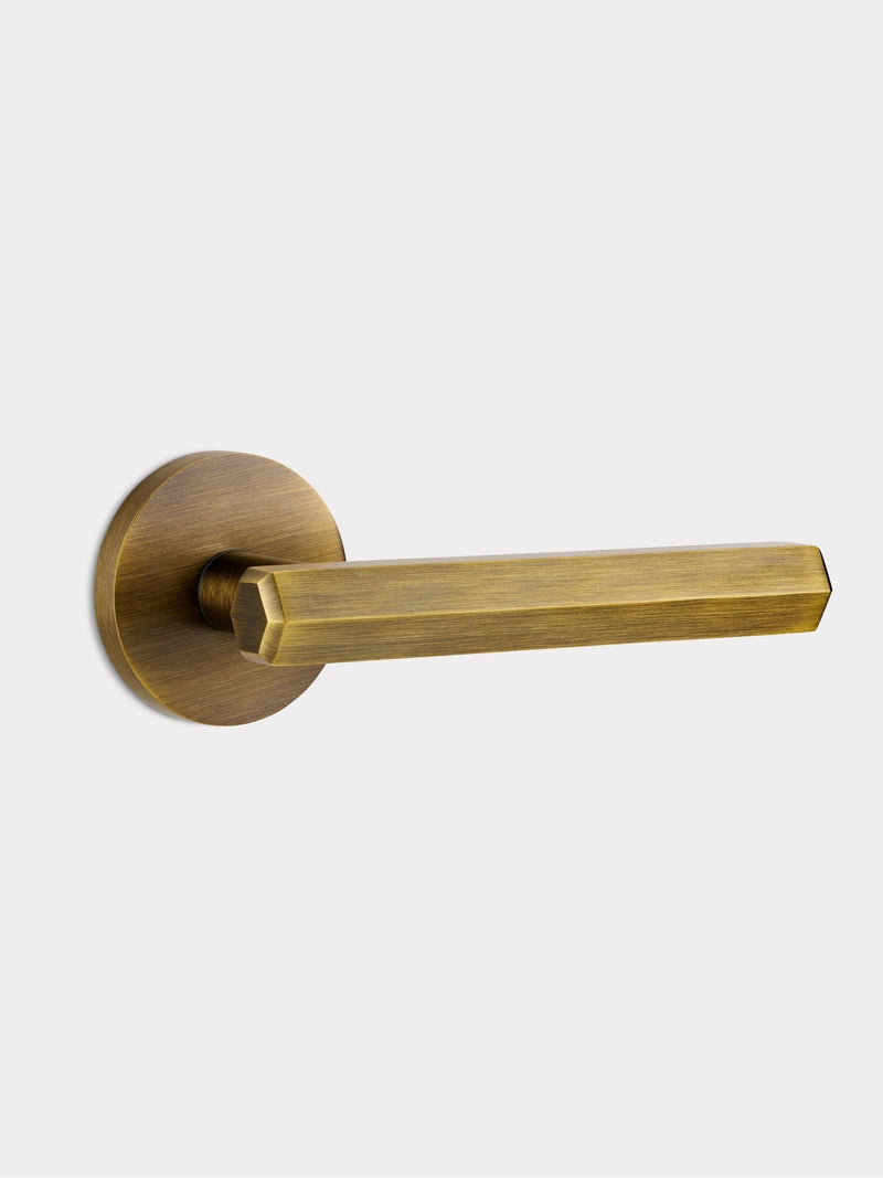 Pushka Home antique hexagonal lever door handles, imported from the UK