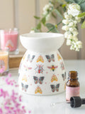 Something Different white floral bug print oil burner - British product