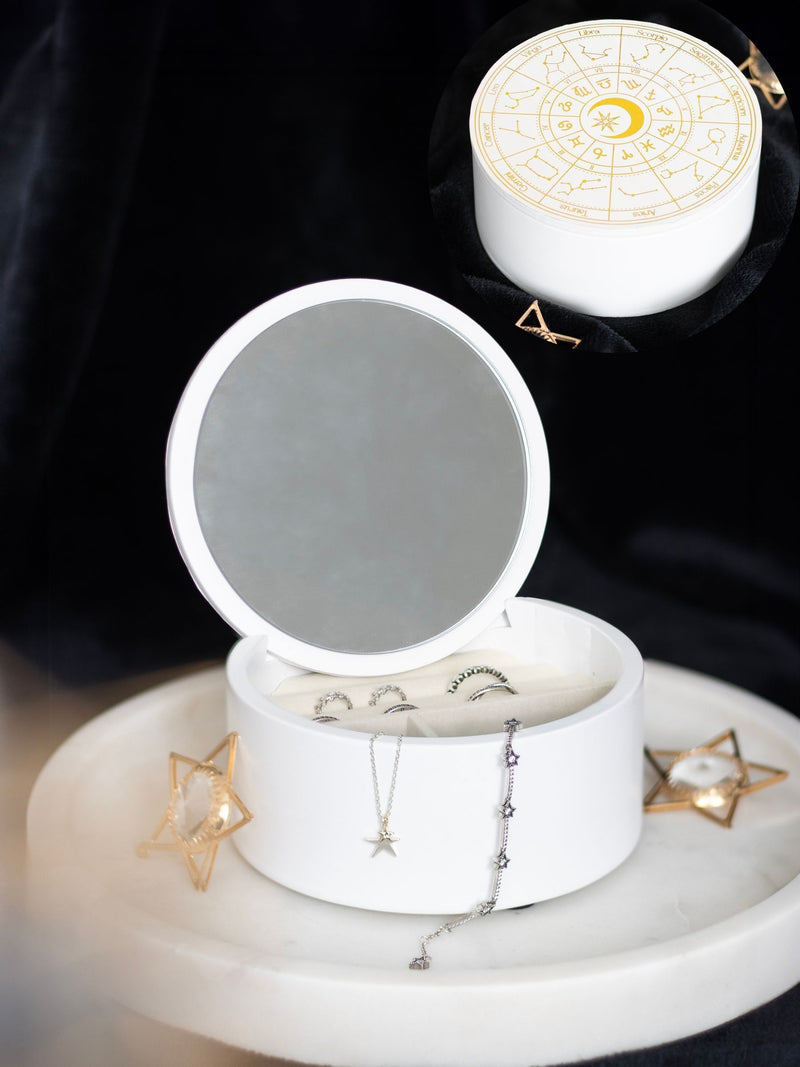 Something Different white astrology wheel jewellery storage box (British brand)