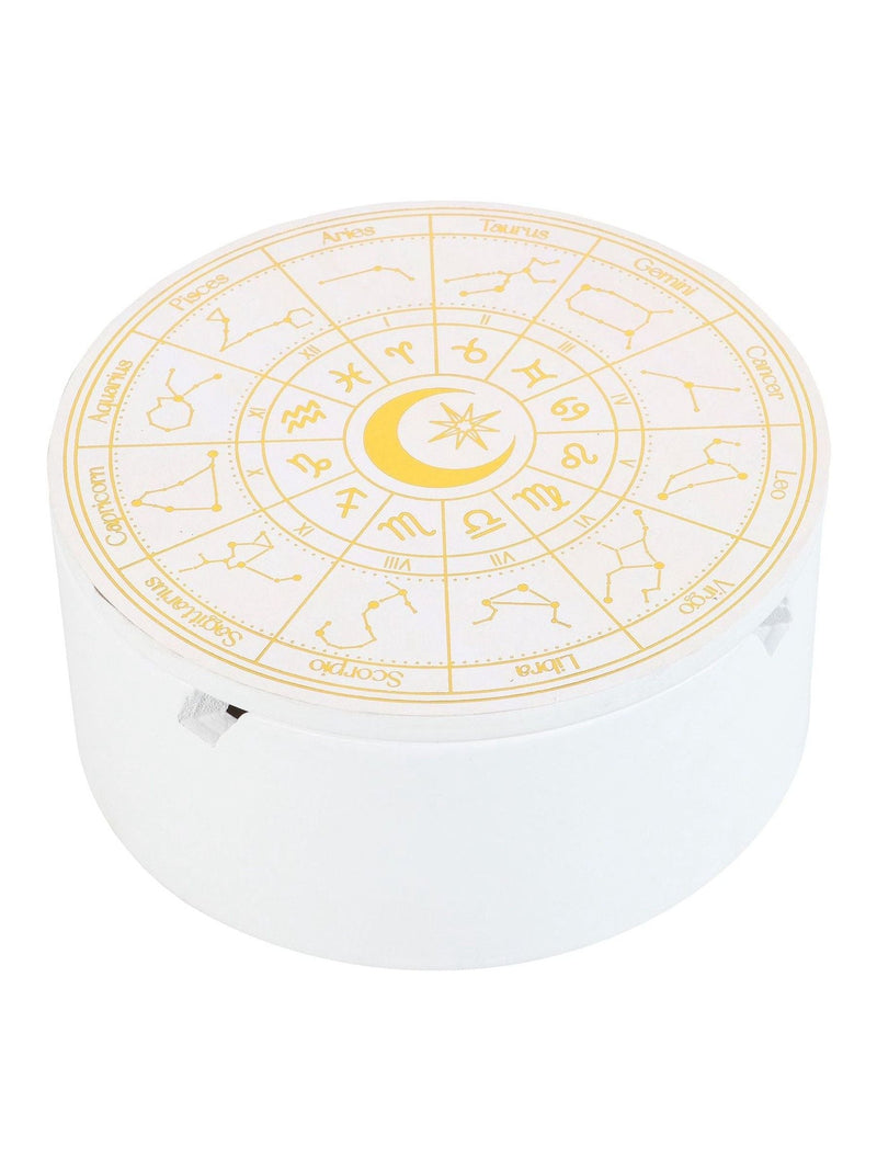 Something Different white astrology wheel jewellery storage box (British brand)