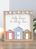 Something Different white salty kisses beach hut plaque, UK version