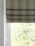 Pine Leuwin made to measure roman blind in green with white stripes, UK version