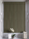 Pine Leuwin made to measure roman blind in green with white stripes, UK version