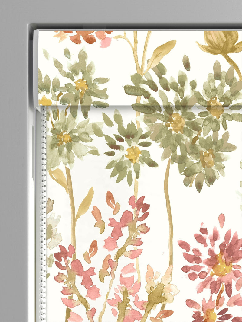 Floral roman blinds red colour made to measure (British brand)