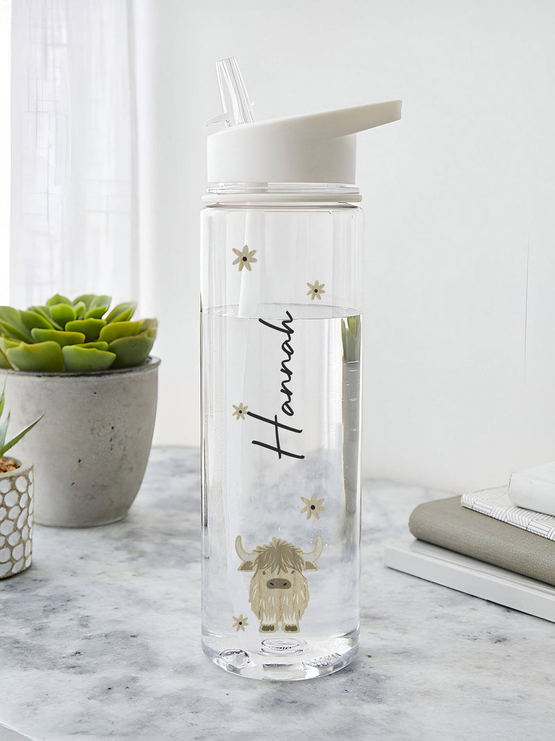 PMC Highland Cow water bottle 750ml, imported from the UK