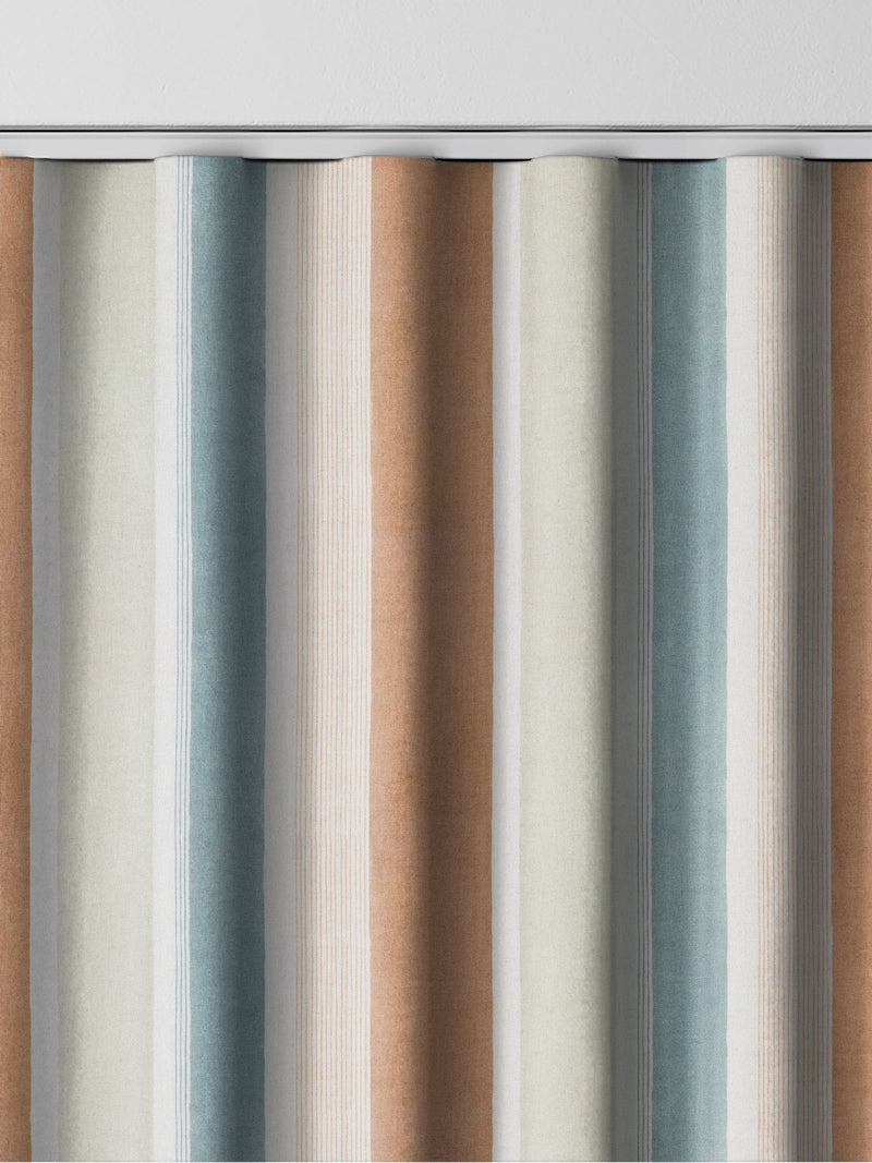 Copper Mordred orange stripe cotton linen curtains, UK version