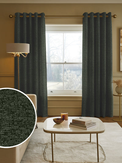 Next Green Boucle Made to Measure Curtains- Buy online at McGrocer
