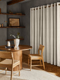 Stone Celot made to measure curtains in natural geometric jacquard, imported from the UK