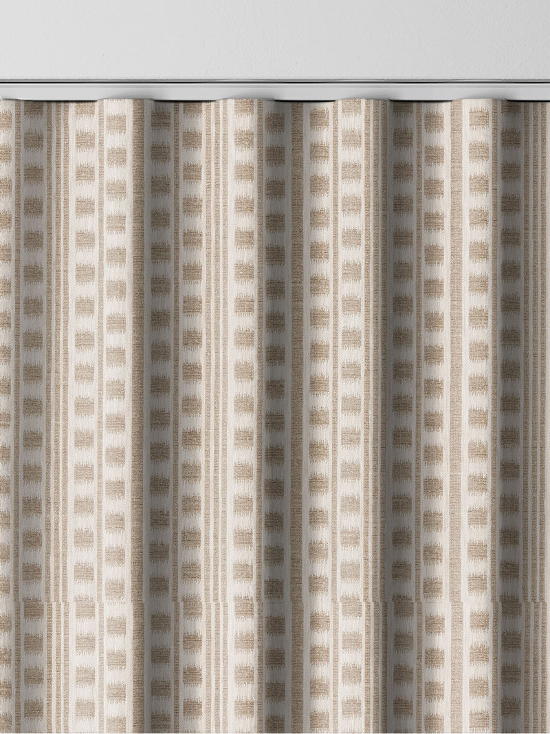 Stone Celot made to measure curtains in natural geometric jacquard, imported from the UK