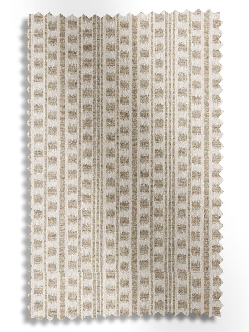 Stone Celot made to measure curtains in natural geometric jacquard, imported from the UK